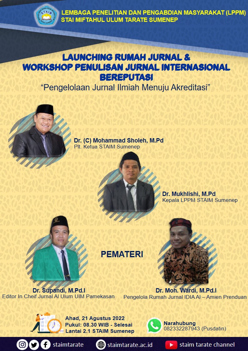 LAUNCHING RUMAH JURNAL DAN WORKSHOP PENULISAN JURNAL ITERNASIONAL BEREPUTASI